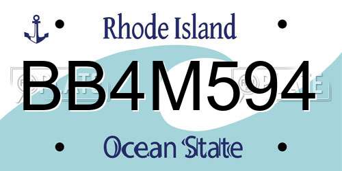BB4M594 Rhode Island License Plate