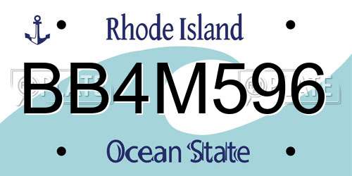 BB4M596 Rhode Island License Plate