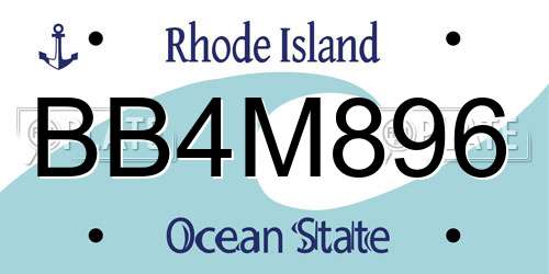 BB4M896 Rhode Island License Plate