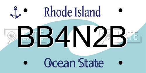 BB4N2B Rhode Island License Plate