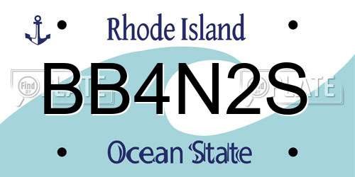 BB4N2S Rhode Island License Plate
