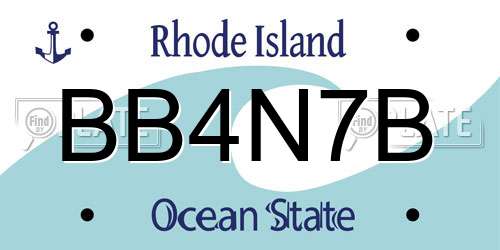 BB4N7B Rhode Island License Plate