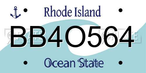 BB4O564 Rhode Island License Plate