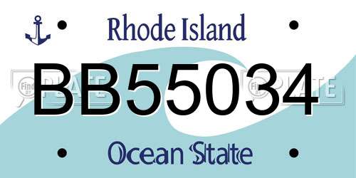 BB55034 Rhode Island License Plate