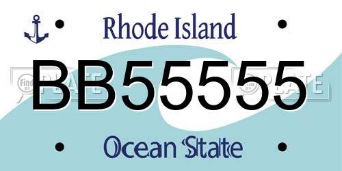 BB55555 Rhode Island License Plate