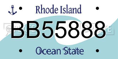 BB55888 Rhode Island License Plate