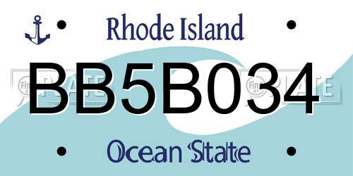 BB5B034 Rhode Island License Plate