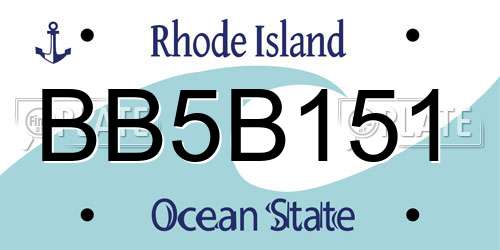 BB5B151 Rhode Island License Plate
