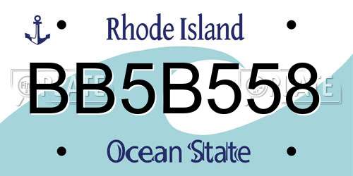 BB5B558 Rhode Island License Plate