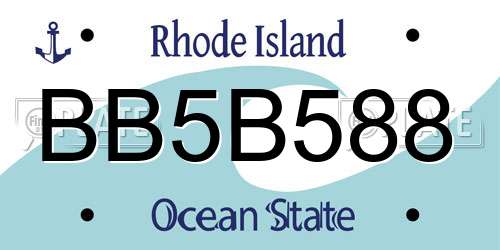 BB5B588 Rhode Island License Plate