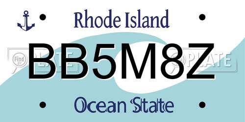 BB5M8Z Rhode Island License Plate