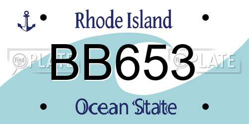 BB653 Rhode Island License Plate