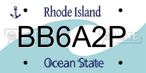 BB6A2P Rhode Island License Plate