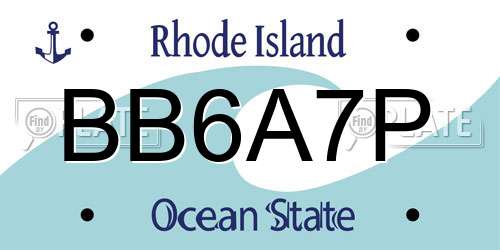 BB6A7P Rhode Island License Plate