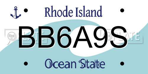 BB6A9S Rhode Island License Plate