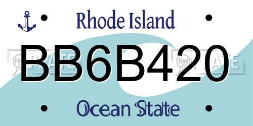 BB6B420 Rhode Island License Plate