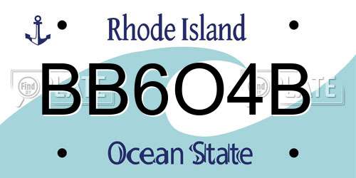 BB6O4B Rhode Island License Plate