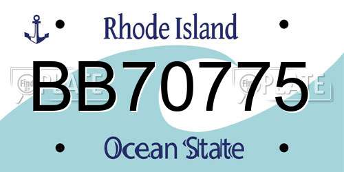 BB70775 Rhode Island License Plate