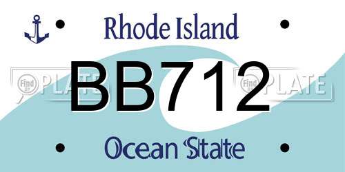 BB712 Rhode Island License Plate