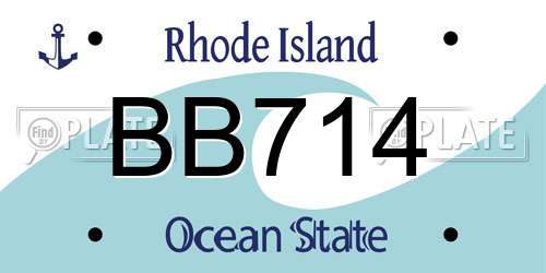 BB714 Rhode Island License Plate