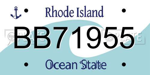 BB71955 Rhode Island License Plate