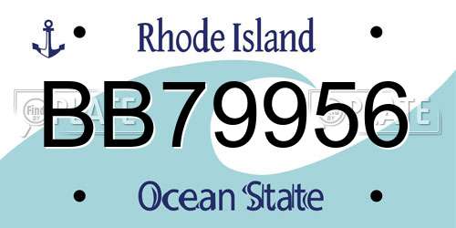 BB79956 Rhode Island License Plate