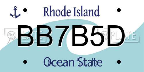 BB7B5D Rhode Island License Plate