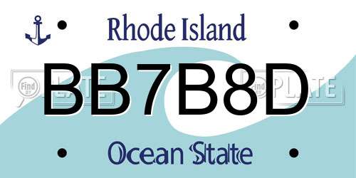 BB7B8D Rhode Island License Plate