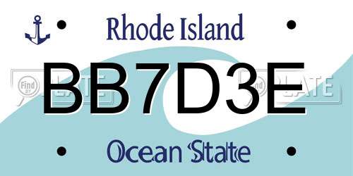BB7D3E Rhode Island License Plate