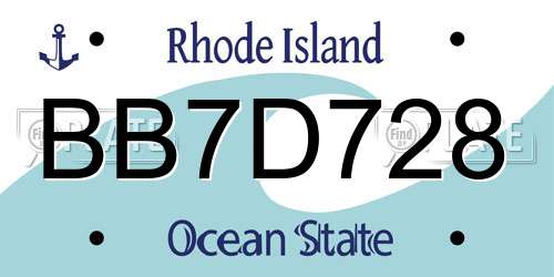 BB7D728 Rhode Island License Plate