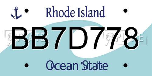 BB7D778 Rhode Island License Plate
