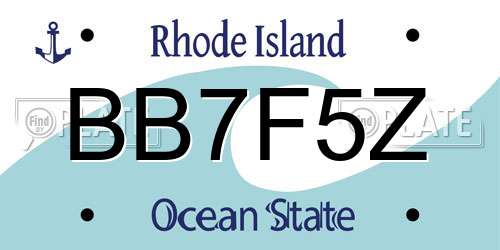 BB7F5Z Rhode Island License Plate