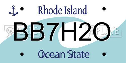 BB7H2O Rhode Island License Plate