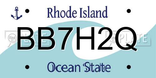 BB7H2Q Rhode Island License Plate