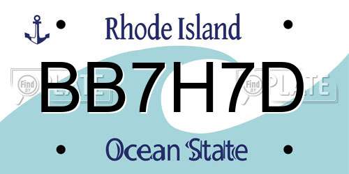 BB7H7D Rhode Island License Plate