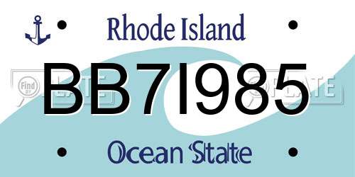 BB7I985 Rhode Island License Plate