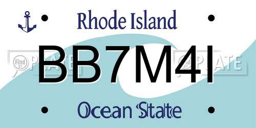 BB7M4I Rhode Island License Plate