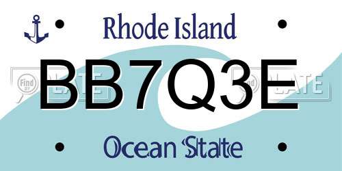 BB7Q3E Rhode Island License Plate