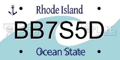 BB7S5D Rhode Island License Plate