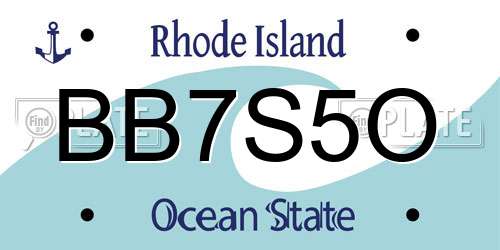 BB7S5O Rhode Island License Plate