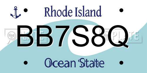 BB7S8Q Rhode Island License Plate