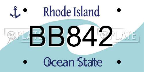 BB842 Rhode Island License Plate