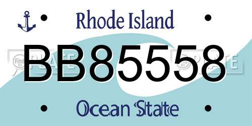 BB85558 Rhode Island License Plate