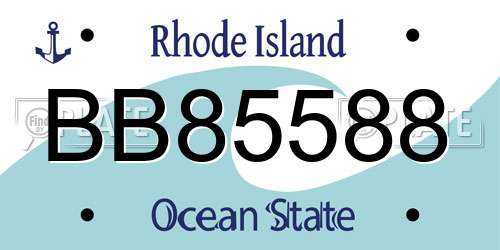 BB85588 Rhode Island License Plate