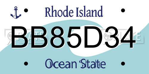 BB85D34 Rhode Island License Plate