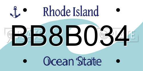 BB8B034 Rhode Island License Plate