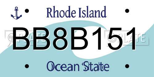 BB8B151 Rhode Island License Plate