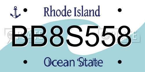 BB8S558 Rhode Island License Plate