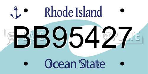 BB95427 Rhode Island License Plate