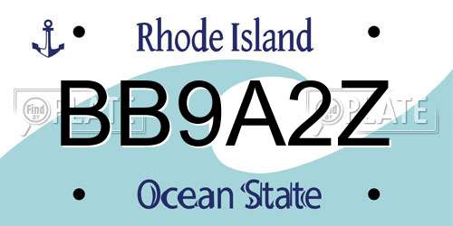 BB9A2Z Rhode Island License Plate